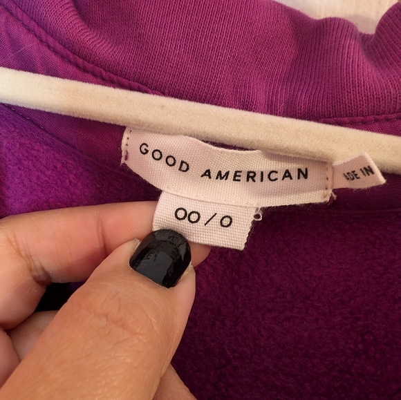 NWT Good American Fleece Shacket Pop Thistle Size 00/0 - Picture 4 of 5